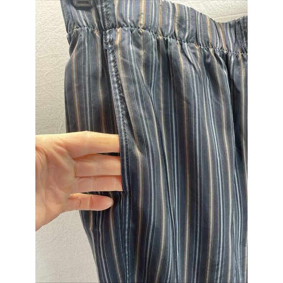 Vince size S Womens Black Satin Cupro Stripe Pull On Trouser/ pants pockets - Picture 3 of 12